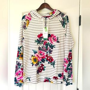 NWT Joules Striped Floral Hoodie